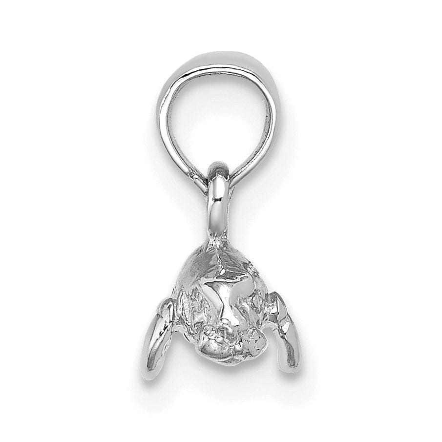 Lovely Rita's Pendants & Charms 14K White Gold 3-Dimensional Polished Finish Small Size Swimming Manatee Design Charm Pendant