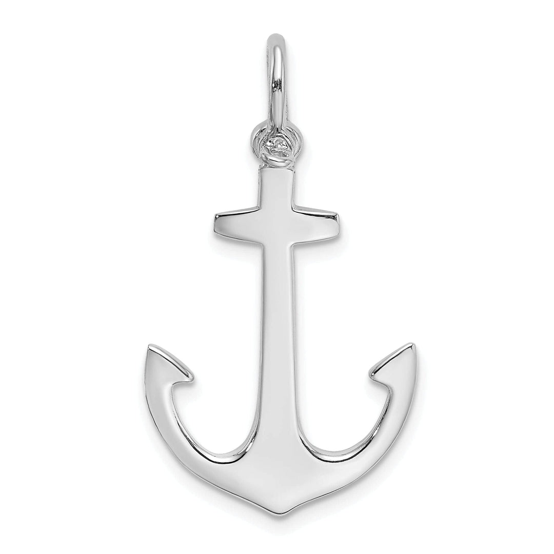 Lovely Rita's Pendants & Charms 14K White Gold 3-Dimensional Polished Finished Anchor Charm Pendant
