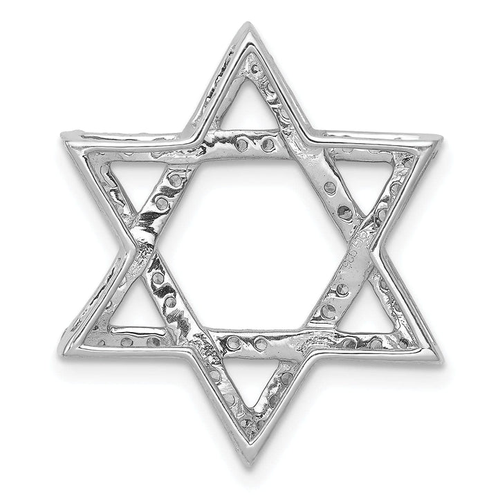 Lovely Rita's Pendants & Charms 14k White Gold 5/8CT.Diamond Concave Star of David Chain Slide Pendant