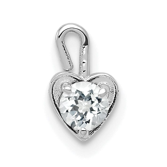 Lovely Rita's Pendants & Charms 14k White Gold April Birthstone Heart Charm