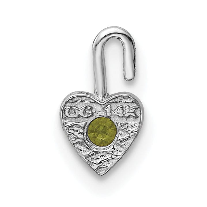 Lovely Rita's Pendants & Charms 14k White Gold August Birthstone Heart Charm