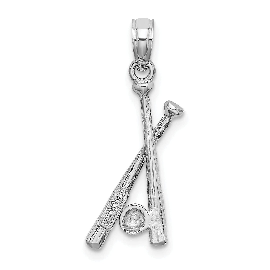 Lovely Rita's Pendants & Charms 14k White Gold Baseball Bats and Ball Pendant