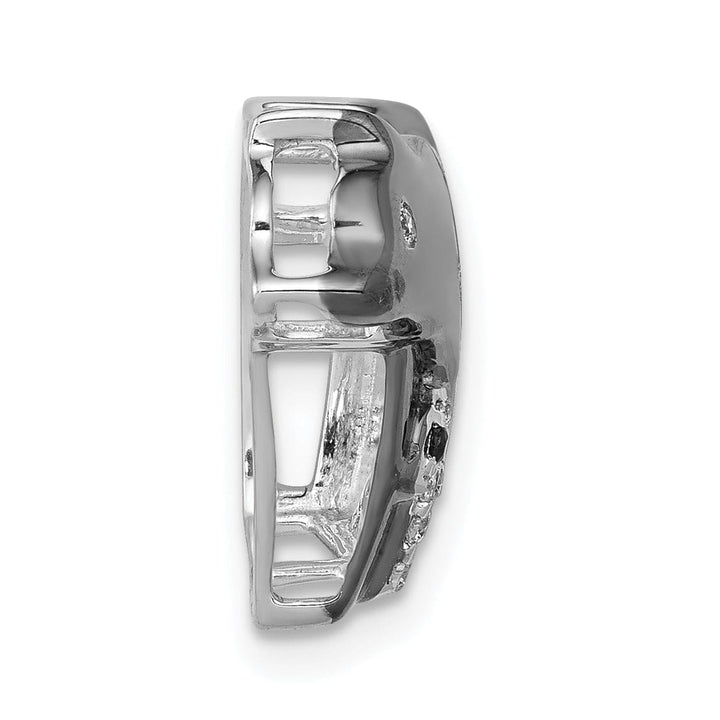 Lovely Rita's Pendants & Charms 14k White Gold Black Rhodium Polished Finish 0.092CT Diamond 2-Bears Mother and Baby Design Chain Slide Pendant