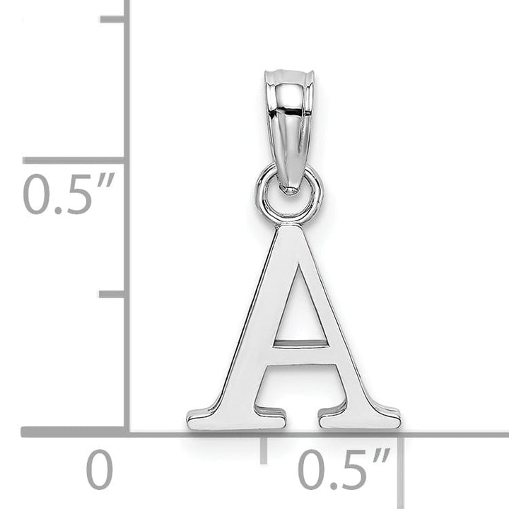 Lovely Rita's Pendants & Charms 14K White Gold Block Design Small Letter A Initial Charm Pendant