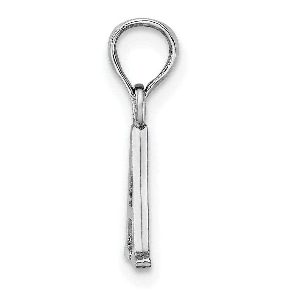 Lovely Rita's Pendants & Charms 14K White Gold Block Design Small Letter A Initial Charm Pendant