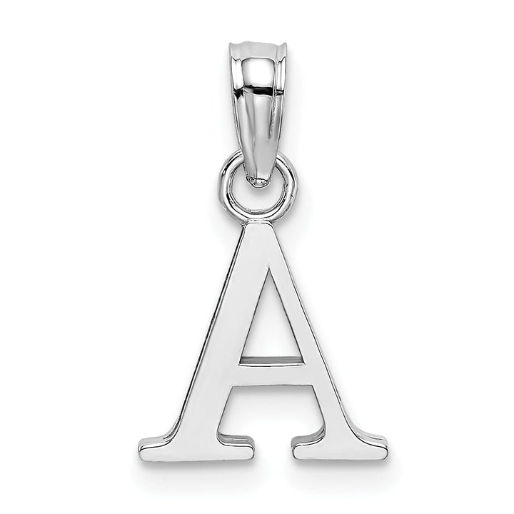 Lovely Rita's Pendants & Charms 14K White Gold Block Design Small Letter A Initial Charm Pendant