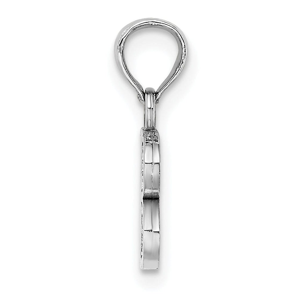 Lovely Rita's Pendants & Charms 14K White Gold Block Design Small Letter B Initial Charm Pendant