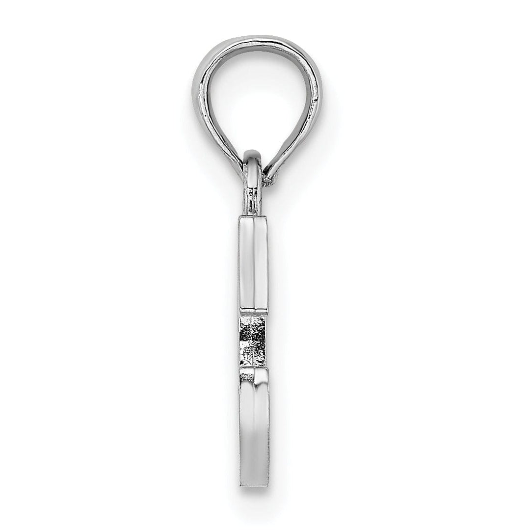 Lovely Rita's Pendants & Charms 14K White Gold Block Design Small Letter C Initial Charm Pendant