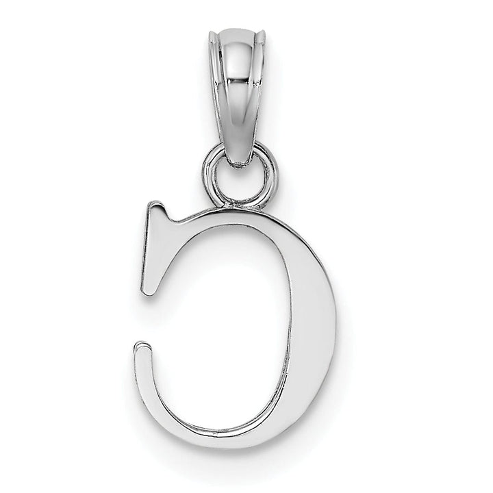 Lovely Rita's Pendants & Charms 14K White Gold Block Design Small Letter C Initial Charm Pendant