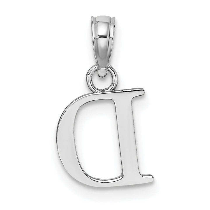 Lovely Rita's Pendants & Charms 14K White Gold Block Design Small Letter D Initial Charm Pendant