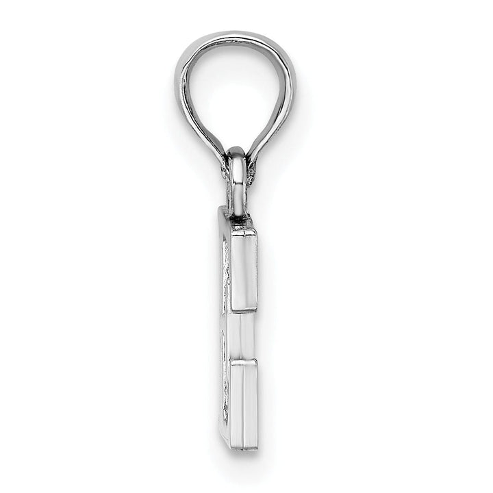 Lovely Rita's Pendants & Charms 14K White Gold Block Design Small Letter E Initial Charm Pendant