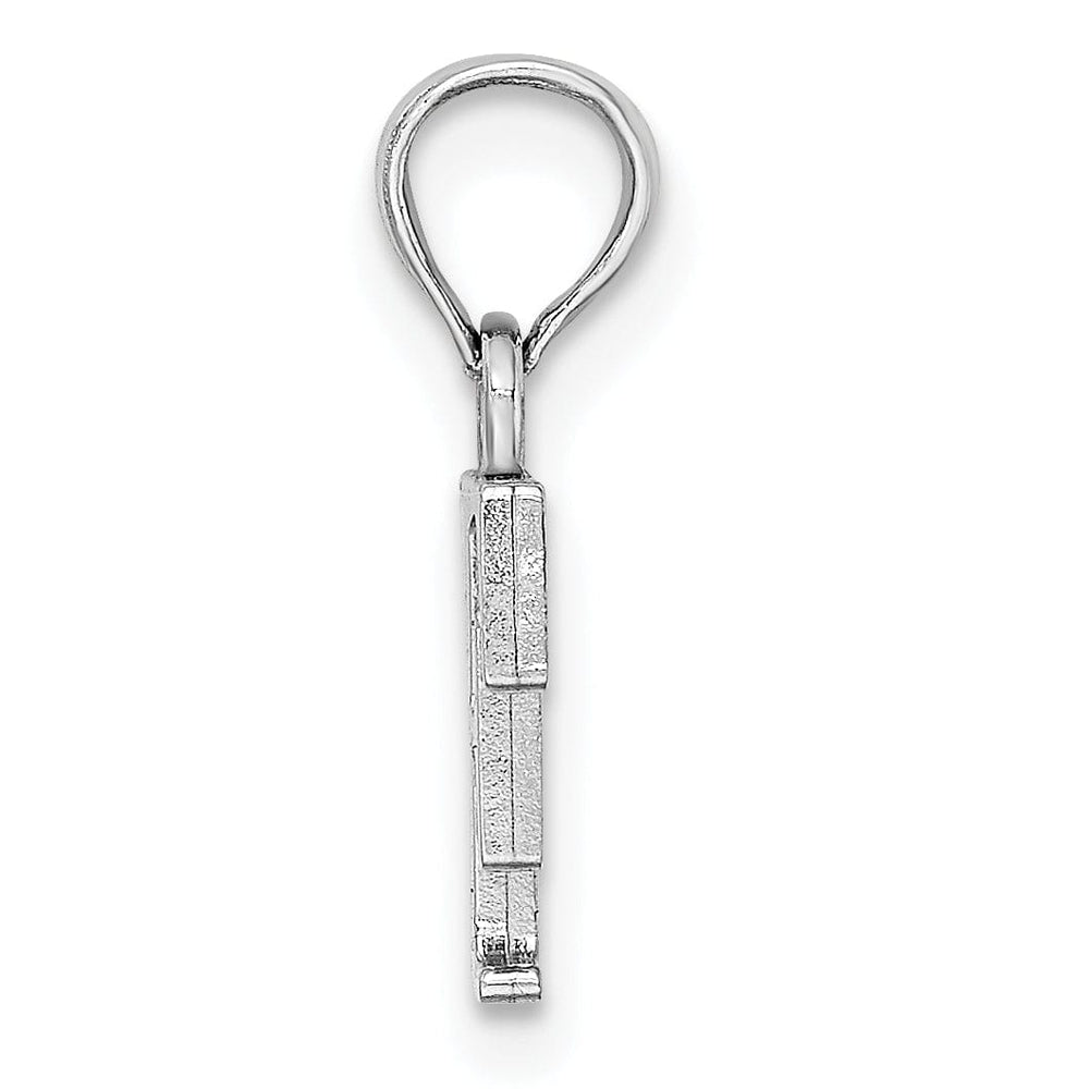 Lovely Rita's Pendants & Charms 14K White Gold Block Design Small Letter F Initial Charm Pendant