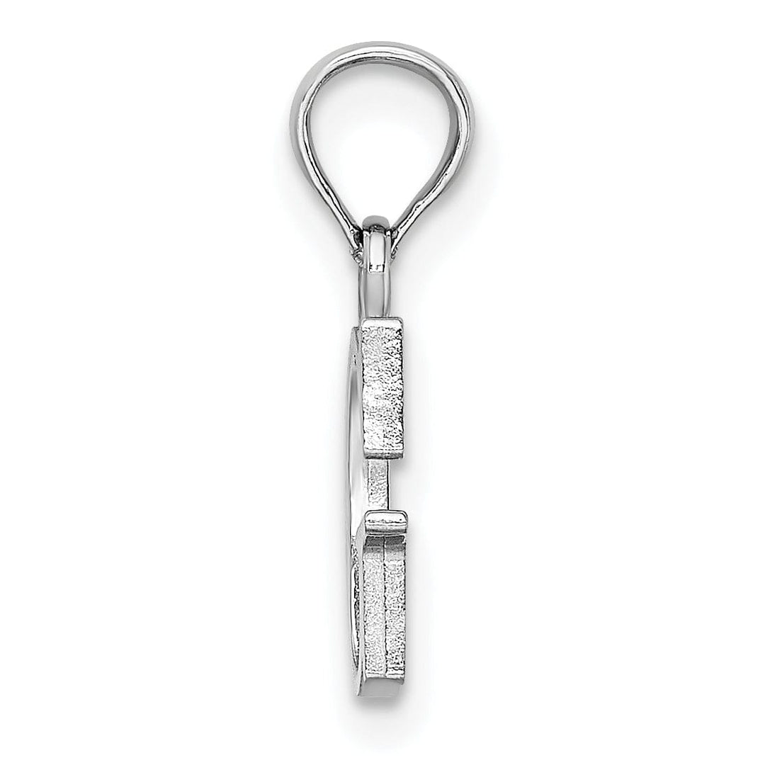 Lovely Rita's Pendants & Charms 14K White Gold Block Design Small Letter G Initial Charm Pendant