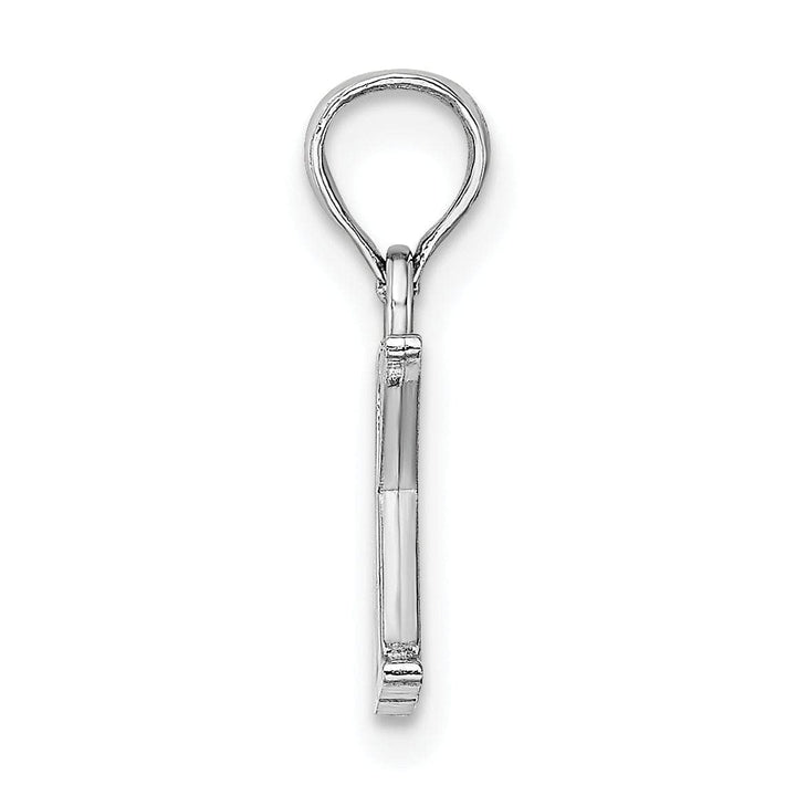 Lovely Rita's Pendants & Charms 14K White Gold Block Design Small Letter K Initial Charm Pendant
