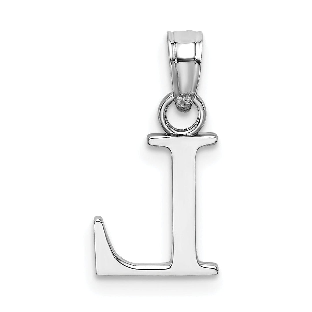 Lovely Rita's Pendants & Charms 14K White Gold Block Design Small Letter L Initial Charm Pendant