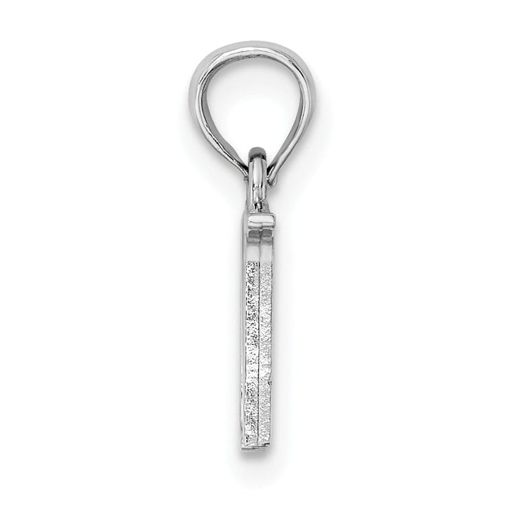 Lovely Rita's Pendants & Charms 14K White Gold Block Design Small Letter N Initial Charm Pendant