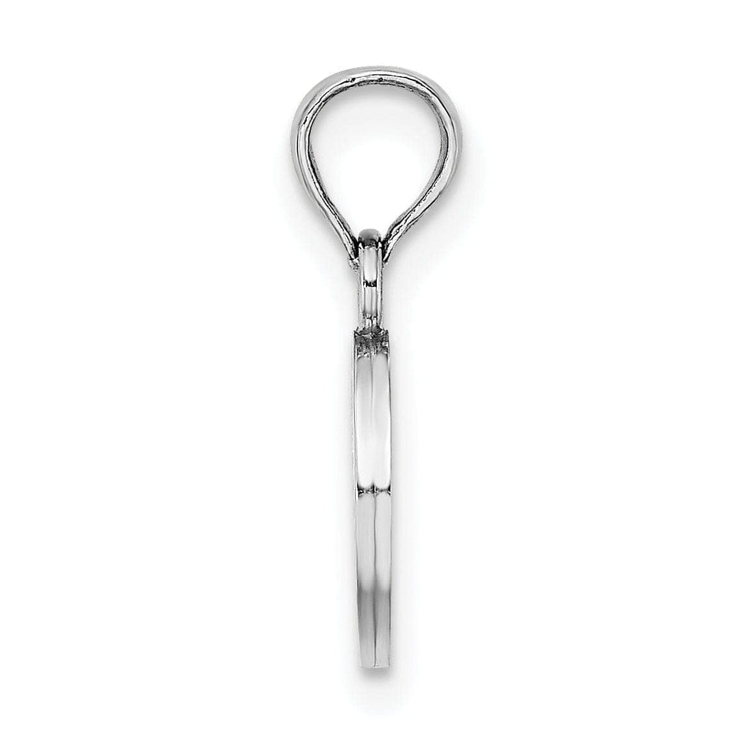 Lovely Rita's Pendants & Charms 14K White Gold Block Design Small Letter O Initial Charm Pendant