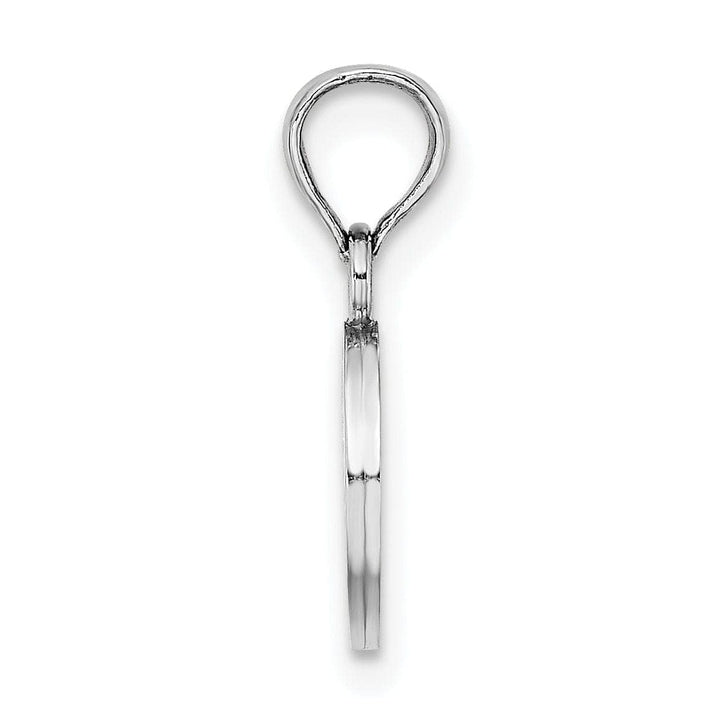 Lovely Rita's Pendants & Charms 14K White Gold Block Design Small Letter O Initial Charm Pendant