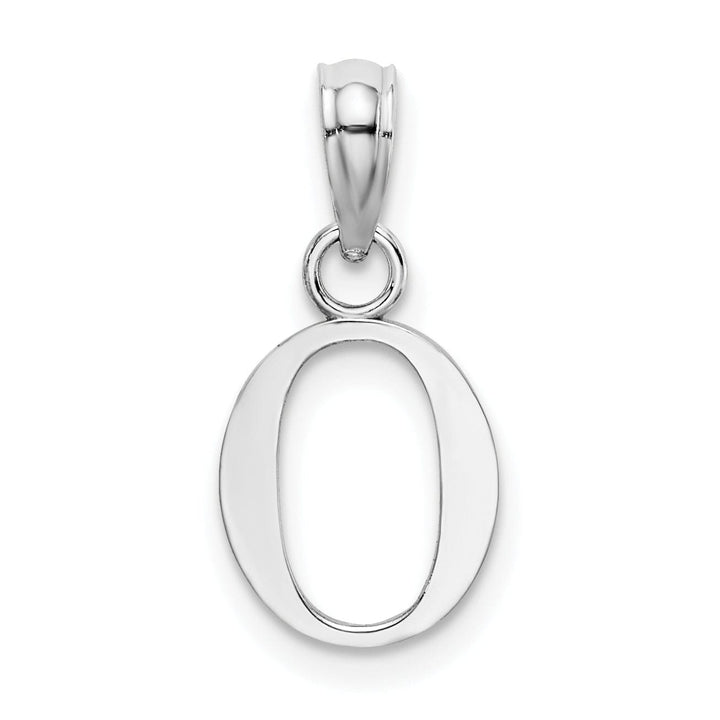 Lovely Rita's Pendants & Charms 14K White Gold Block Design Small Letter O Initial Charm Pendant