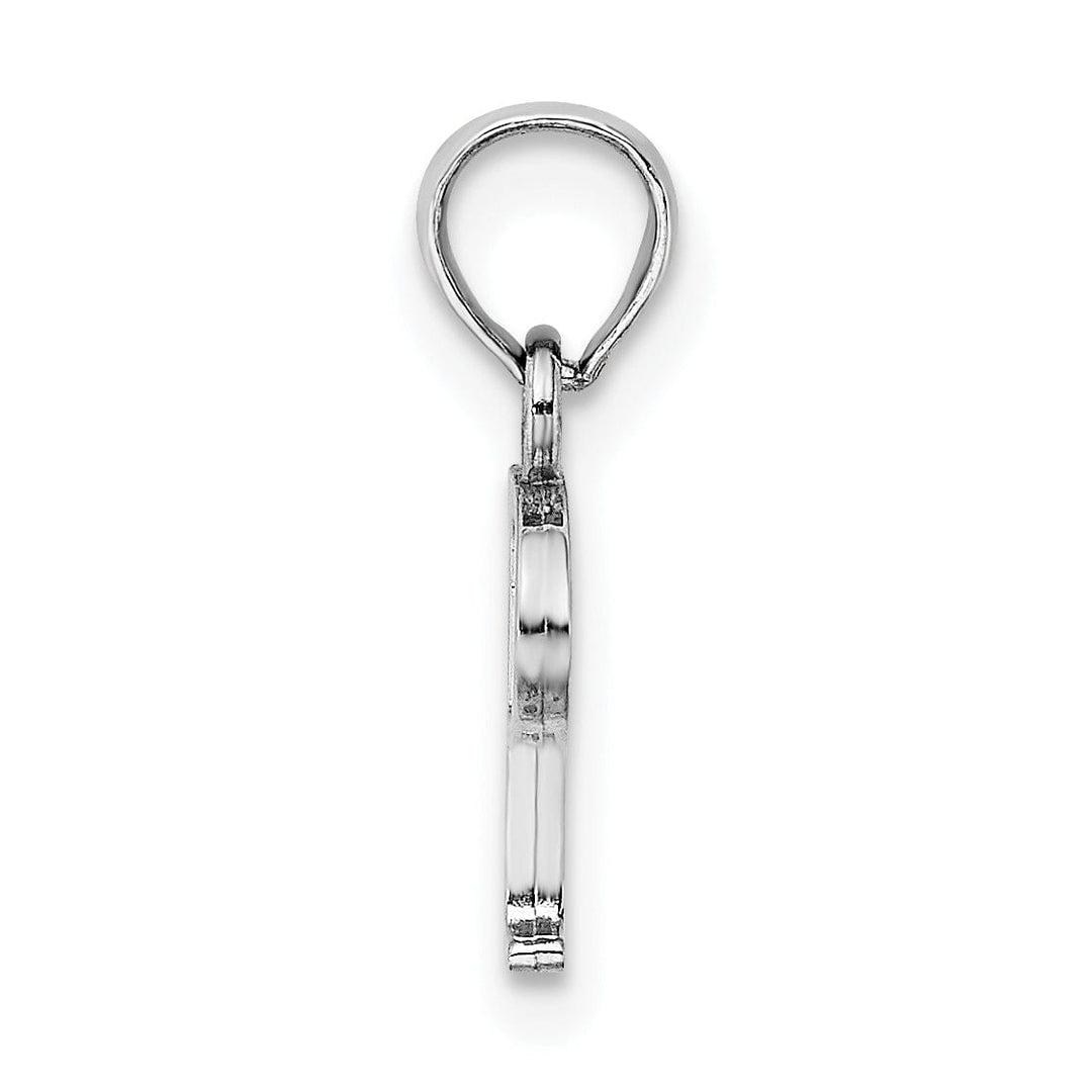 Lovely Rita's Pendants & Charms 14K White Gold Block Design Small Letter P Initial Charm Pendant