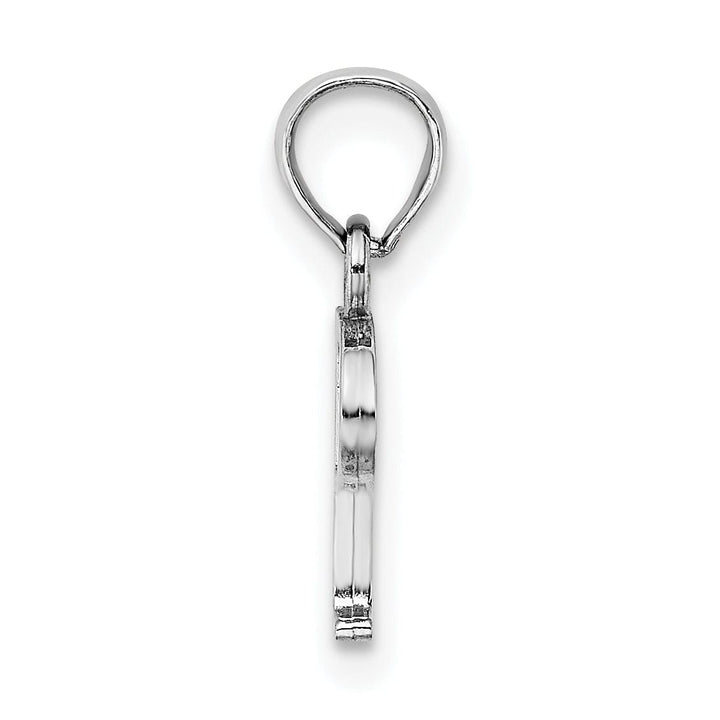 Lovely Rita's Pendants & Charms 14K White Gold Block Design Small Letter P Initial Charm Pendant