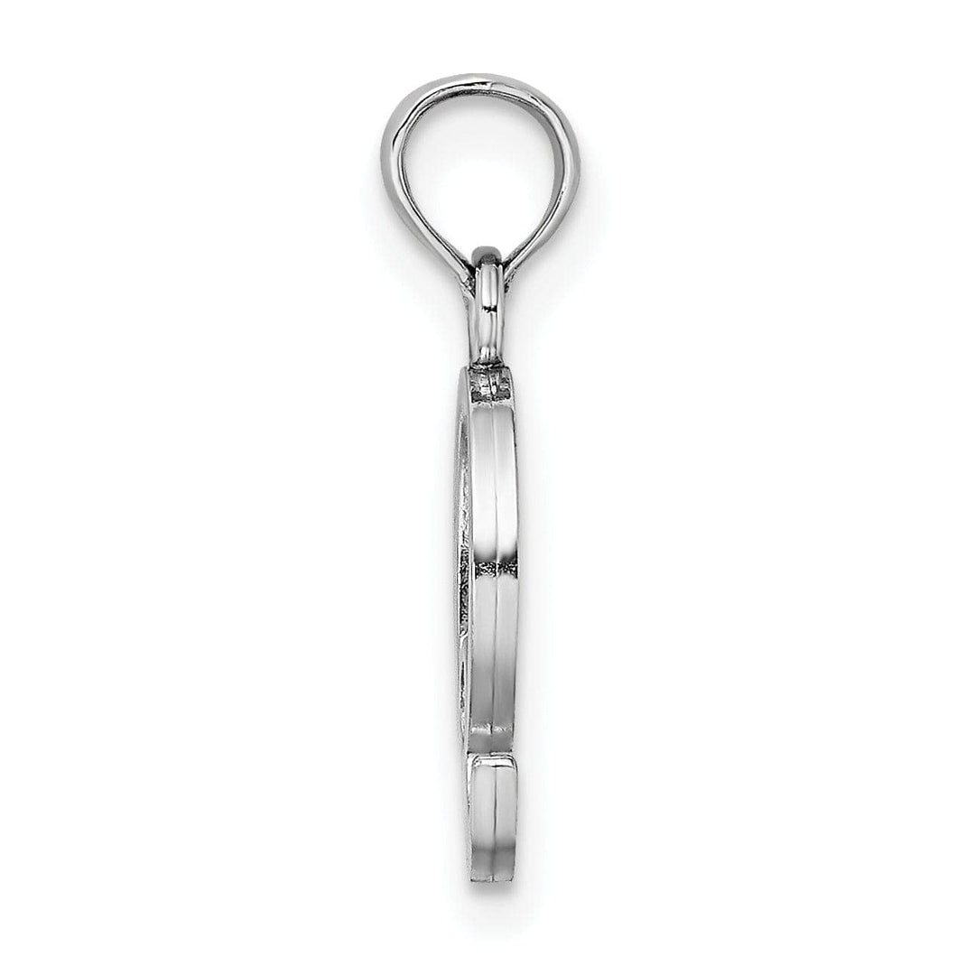 Lovely Rita's Pendants & Charms 14K White Gold Block Design Small Letter Q Initial Charm Pendant