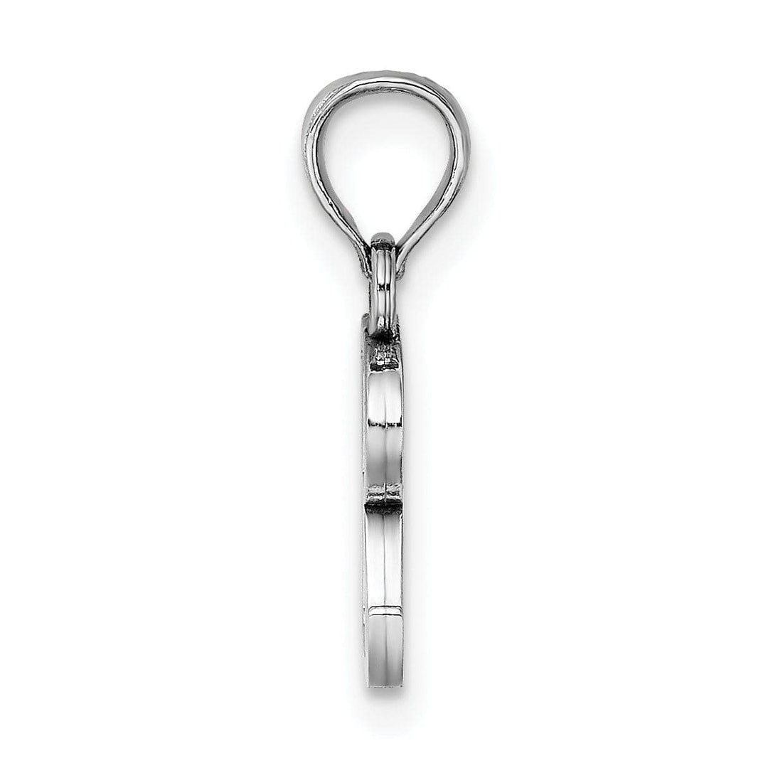 Lovely Rita's Pendants & Charms 14K White Gold Block Design Small Letter R Initial Charm Pendant