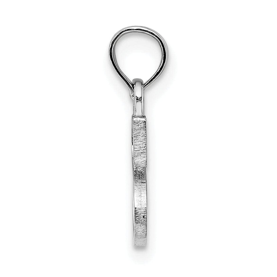Lovely Rita's Pendants & Charms 14K White Gold Block Design Small Letter S Initial Charm Pendant