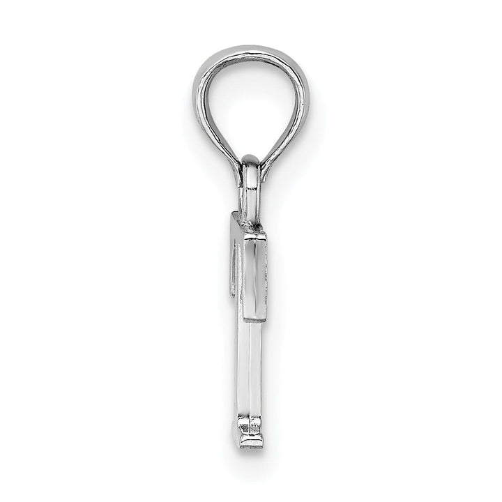 Lovely Rita's Pendants & Charms 14K White Gold Block Design Small Letter T Initial Charm Pendant