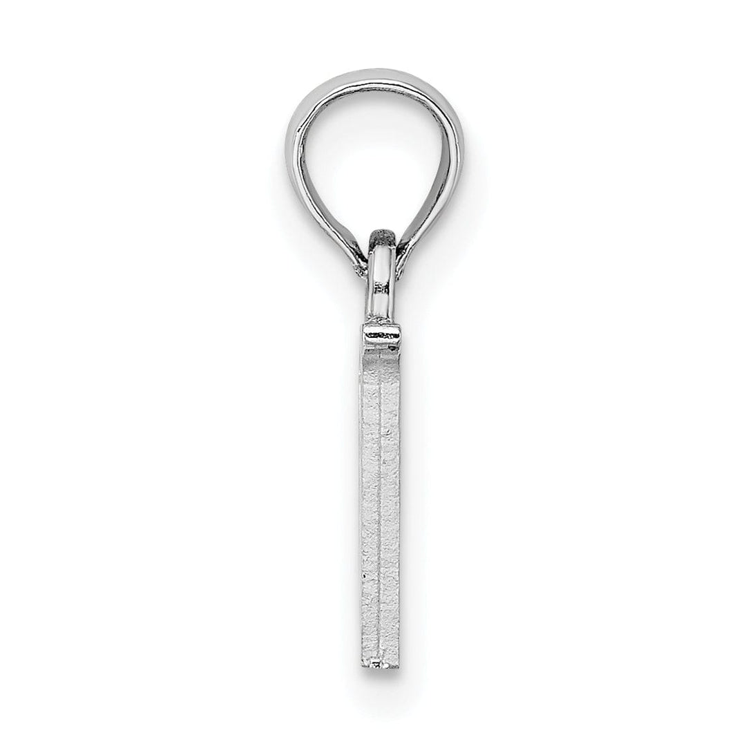 Lovely Rita's Pendants & Charms 14K White Gold Block Design Small Letter V Initial Charm Pendant