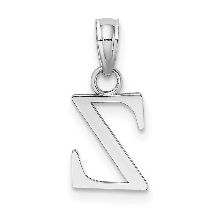 Lovely Rita's Pendants & Charms 14K White Gold Block Design Small Letter Z Initial Charm Pendant
