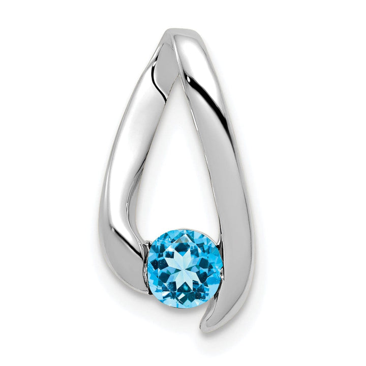 Lovely Rita's Pendants & Charms 14k White Gold Blue Topaz Pendant