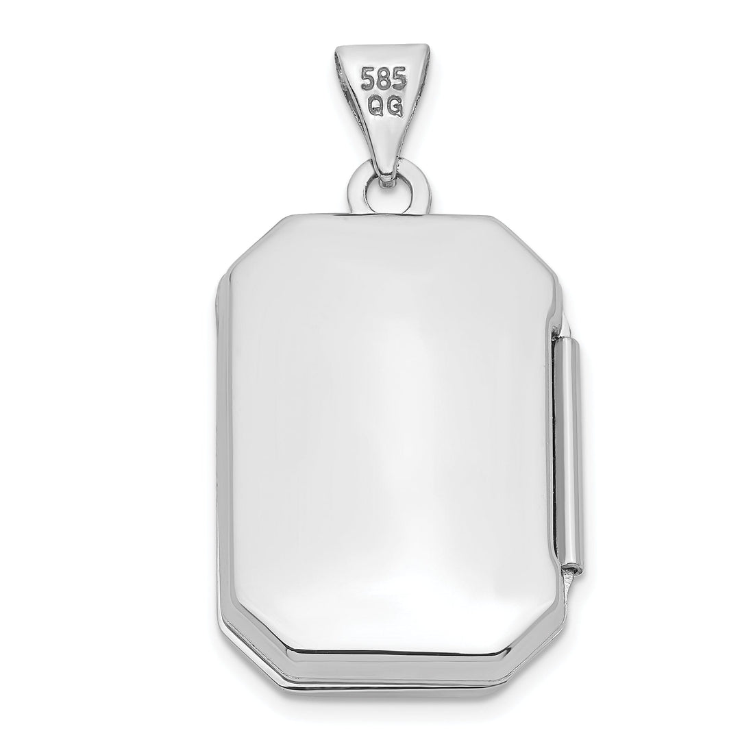 Lovely Rita's Pendants & Charms 14K White Gold Book Scroll Border Locket