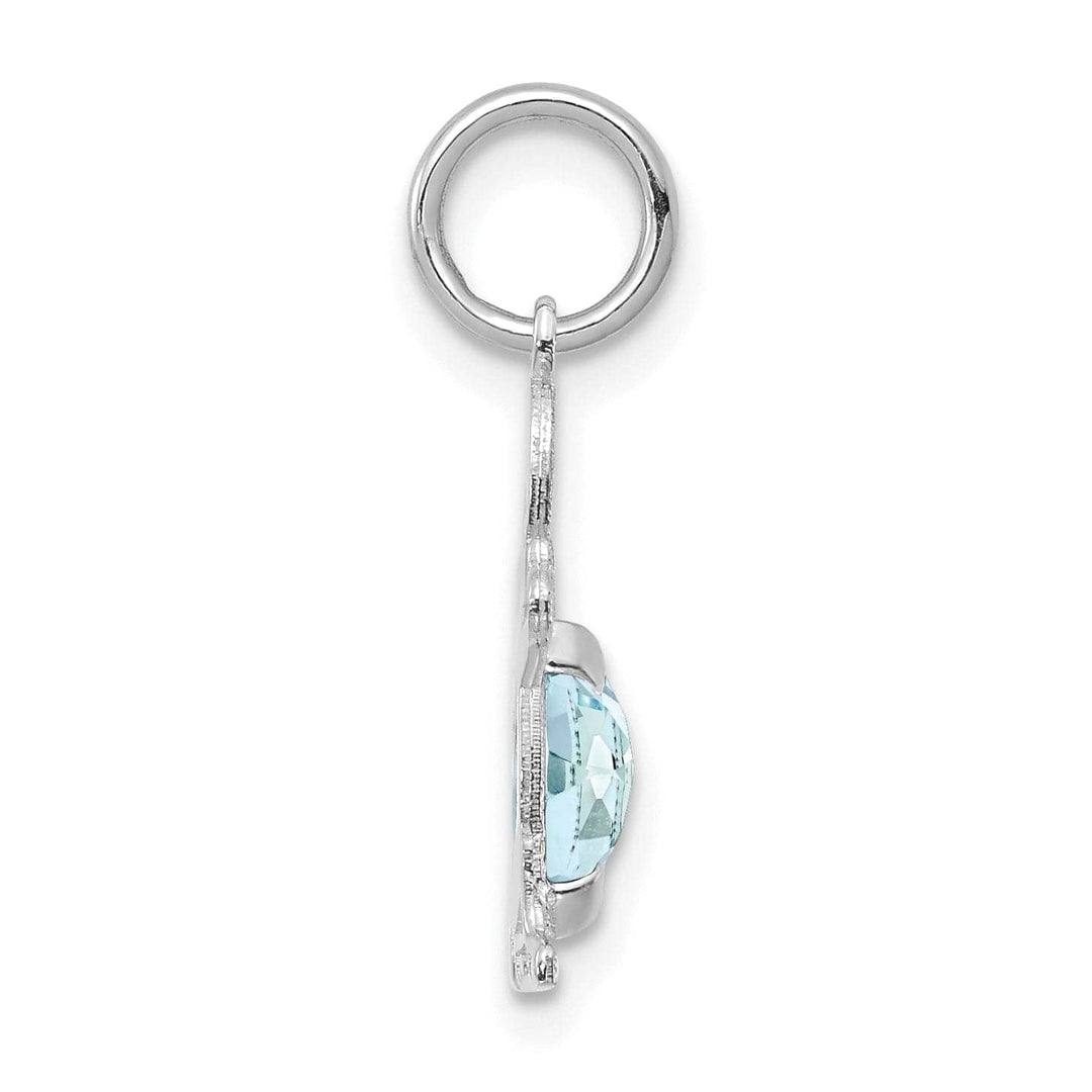 Lovely Rita's Pendants & Charms 14k White Gold Boy Oval Genuine Aquamarine