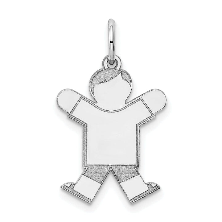 Lovely Rita's Pendants & Charms 14k White Gold Boy With Haircut Joy Charm