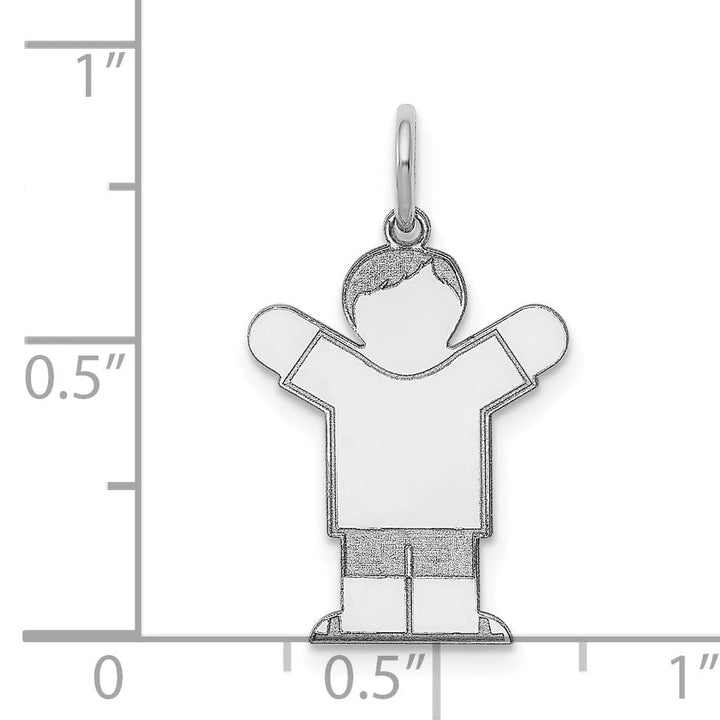 Lovely Rita's Pendants & Charms 14k White Gold Boy With Haircut Love Charm