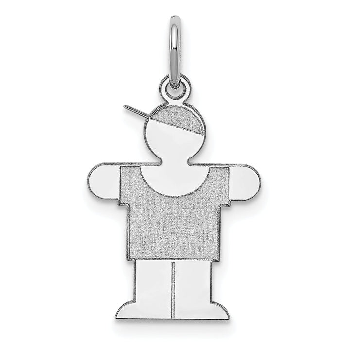 Lovely Rita's Pendants & Charms 14k White Gold Boy With Hat Hugs Charm