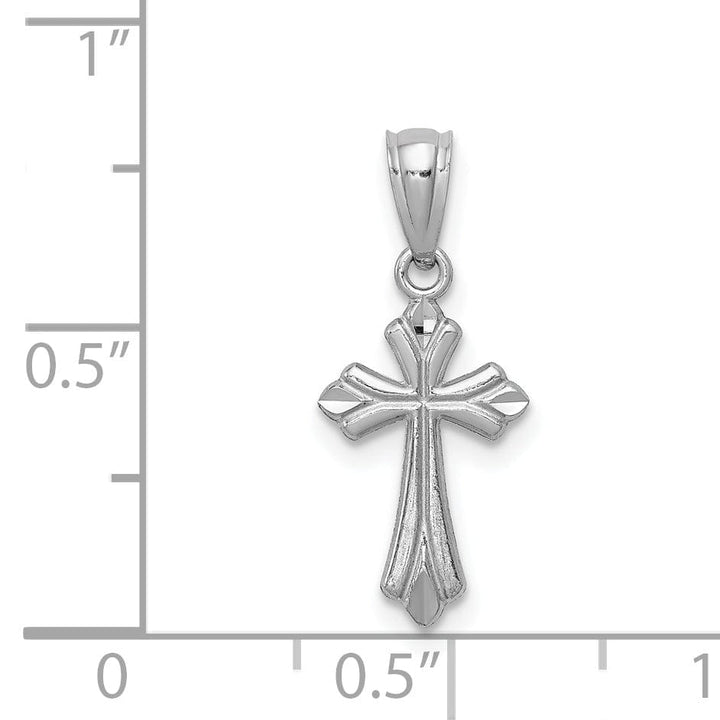 Lovely Rita's Pendants & Charms 14k White Gold Budded Cross Charm