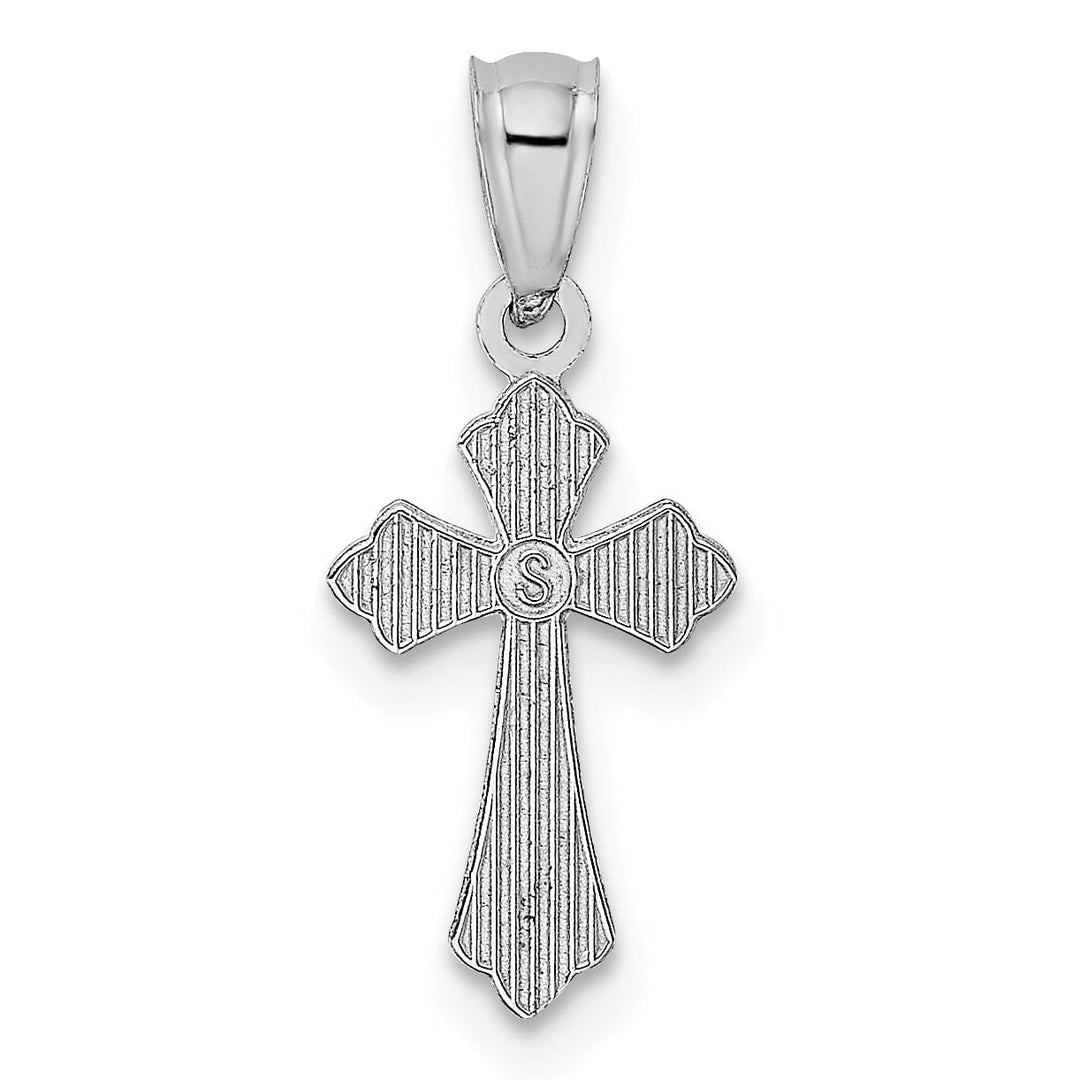 Lovely Rita's Pendants & Charms 14k White Gold Budded Cross Charm