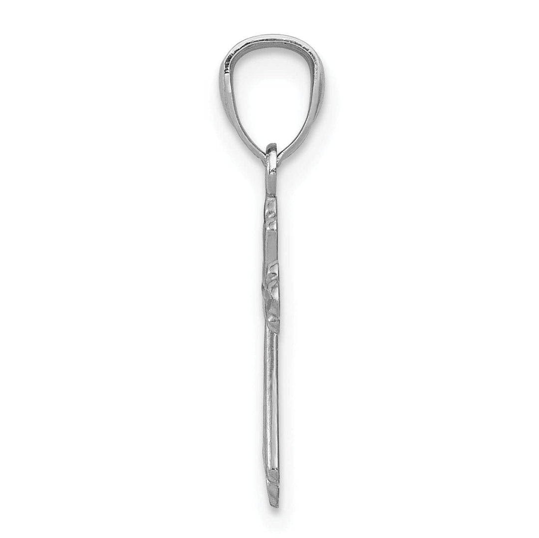 Lovely Rita's Pendants & Charms 14k White Gold Budded Cross Charm