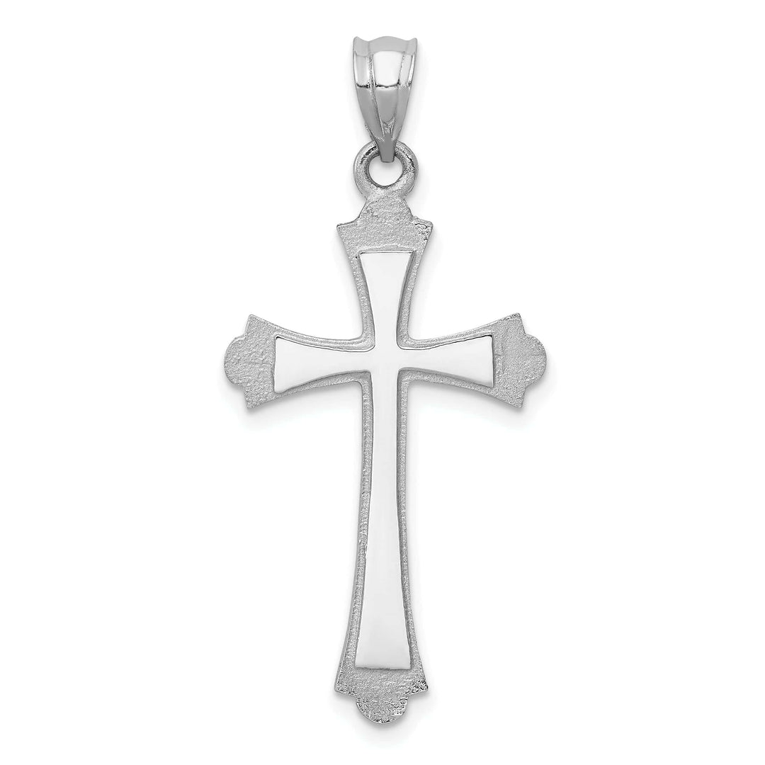 Lovely Rita's Pendants & Charms 14k White Gold Budded Cross Pendant