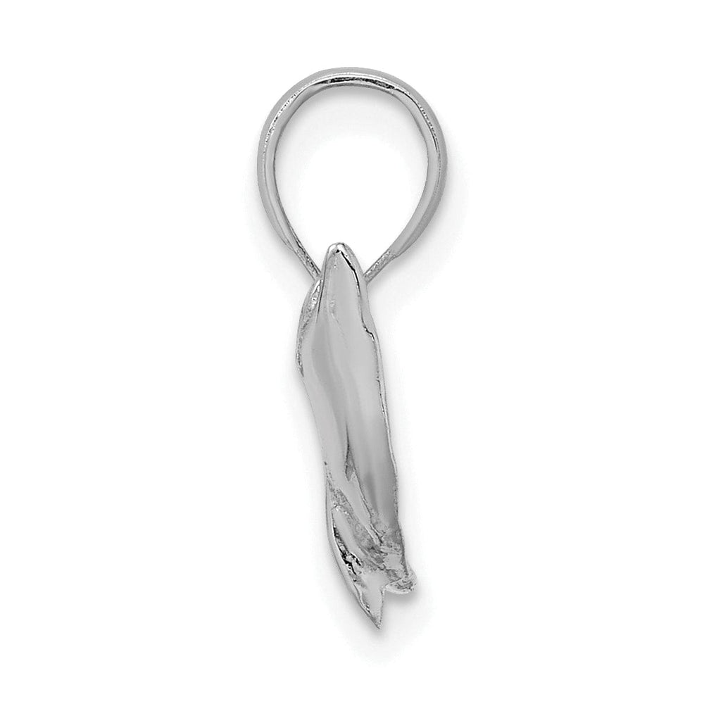 Lovely Rita's Pendants & Charms 14k White Gold Casted Open Back Polished Finish Jumping Dolphin Charm Pendant