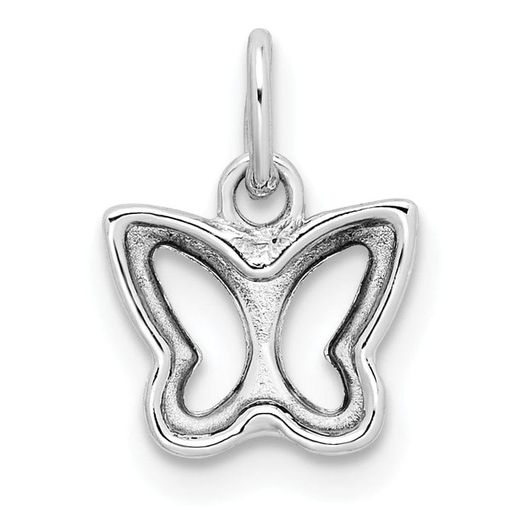 Lovely Rita's Pendants & Charms 14k White Gold Casted Open Back Solid Polished Finish Cut-out Butterfly Charm Pendant