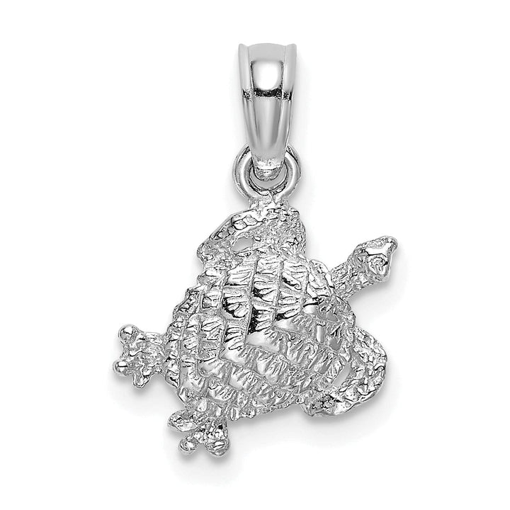 Lovely Rita's Pendants & Charms 14K White Gold  Casted Solid Polished and Textured Finish Sea Turtle Charm Pendant
