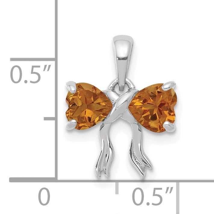 Lovely Rita's Pendants & Charms 14k White Gold Citrine Birthstone Bow Pendant
