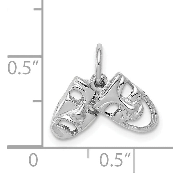 Lovely Rita's Pendants & Charms 14k White Gold Comedy Tragedy Charm Pendant