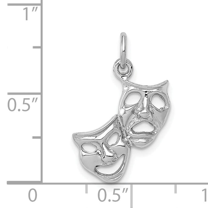 Lovely Rita's Pendants & Charms 14k White Gold Comedy Tragedy Face Pendant