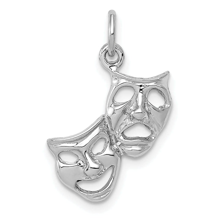 Lovely Rita's Pendants & Charms 14k White Gold Comedy Tragedy Face Pendant