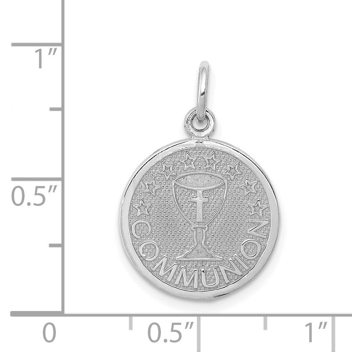 Lovely Rita's Pendants & Charms 14k White Gold Communion Medal Pendant. Engraving fee $22.00.