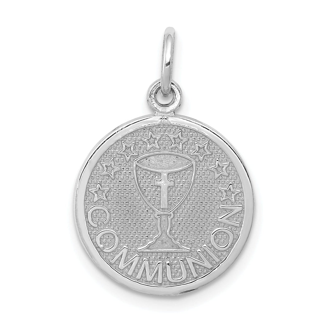 Lovely Rita's Pendants & Charms 14k White Gold Communion Medal Pendant. Engraving fee $22.00.